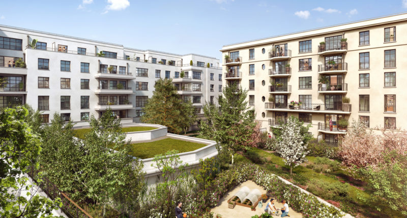 Vue jardin ilot central - Clamart E2